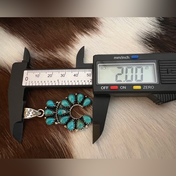 ❤️ Kingman Robins Egg Blue Turquoise Sterling STATEMENT NAJA Pendant 10.8G / 2”L - Picture 10 of 12